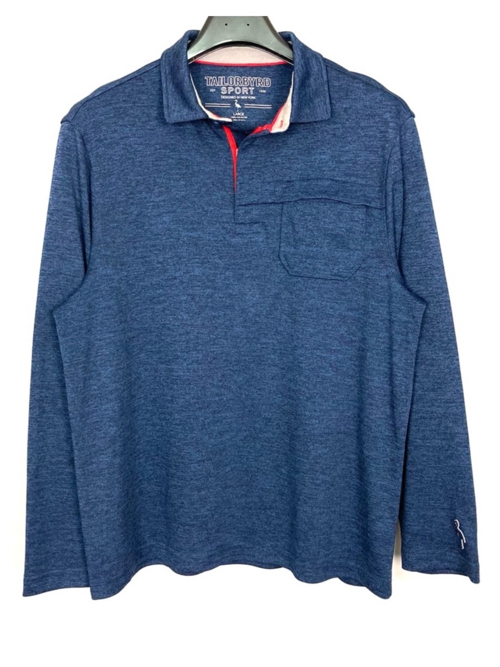 Tailorbyrd Quarter Zip Performance Pullover Men’s Sz L Pocket Collar Long Sleeve